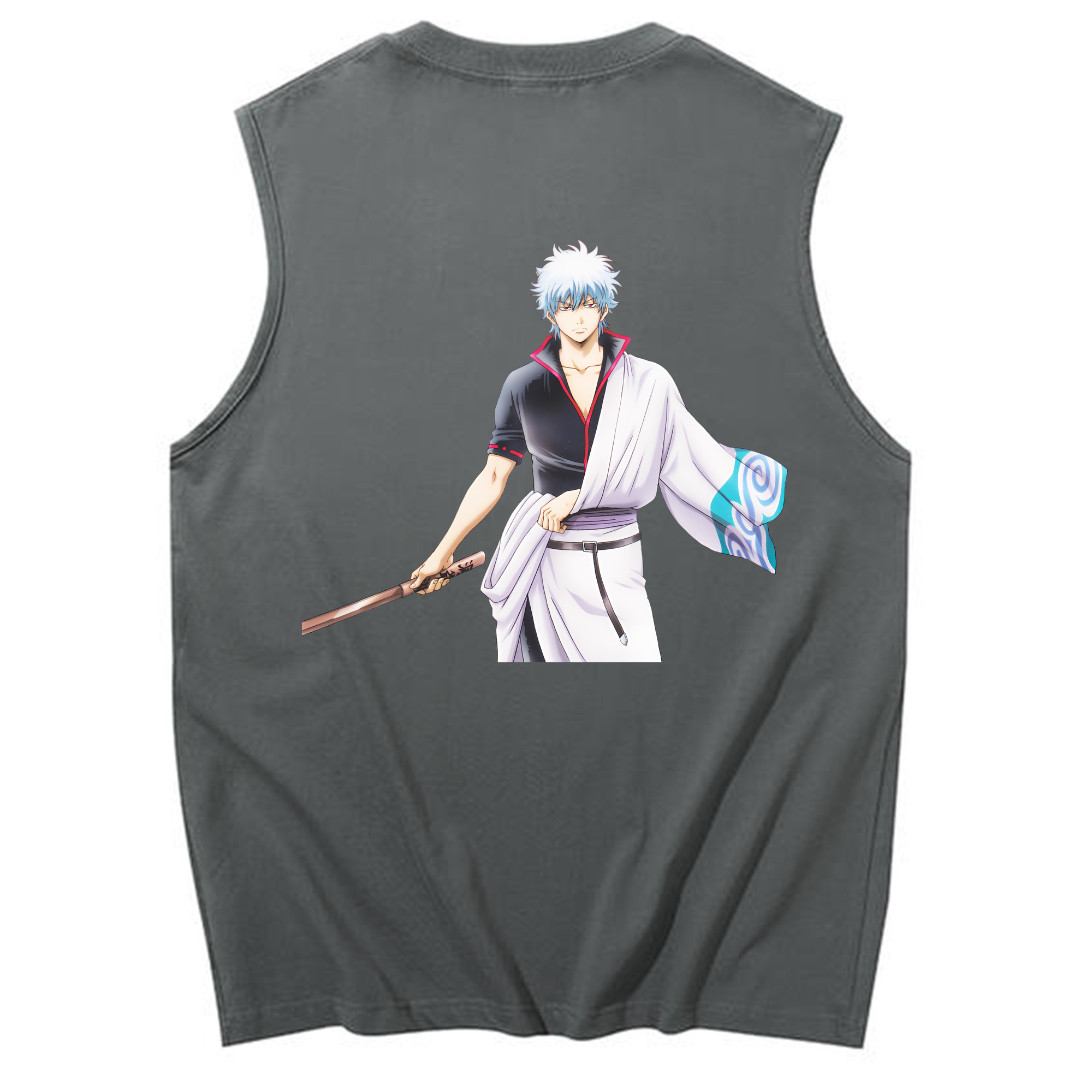（画像用） ぎんたま 坂田銀時（さかたぎんとき） 神楽 志村新八（しむら しんぱち） GINTAMA Sakata Gintoki Kagura Shimura Shinpachi コットン100％タンクトップ（背面プリント）